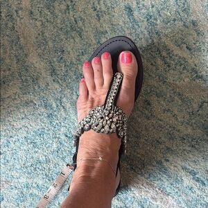 Yellow Box Crystal sandals